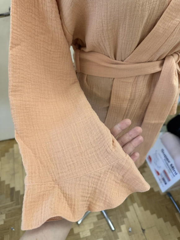 Костюм тройка из муслина персик S