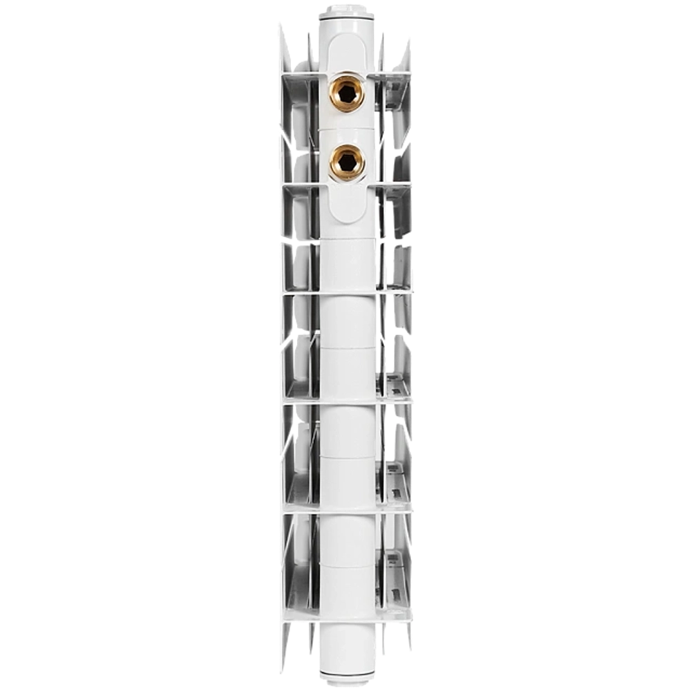 Радиатор биметаллический STOUT TITAN VENTIL 350 - 10 секций (подключение нижнее правое, цвет белый)