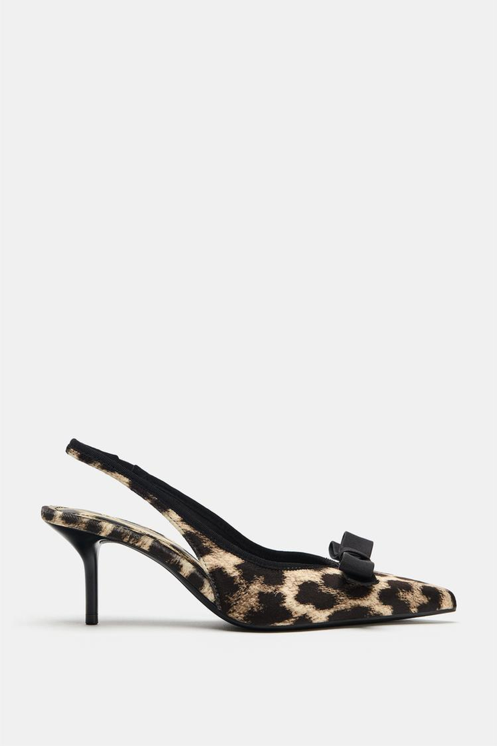 ZARA ТУФЛИ С КАБЛУКОМ И БАНТОМ, РАЗНОЦВЕТНЫЙ