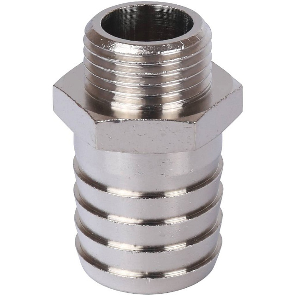 Штуцер с наружной резьбой STOUT SFT 0067 - 1/2" x 25 мм (латунь никелированная)