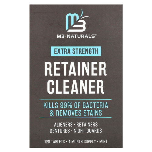 M3, Retainer Cleaner, мята, 120 таблеток