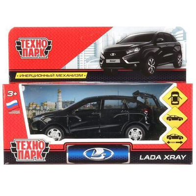 Модель ин. мет. "LADA XRAY" 12см, открыв. двери, черный 9818 в коробка (Технопарк)