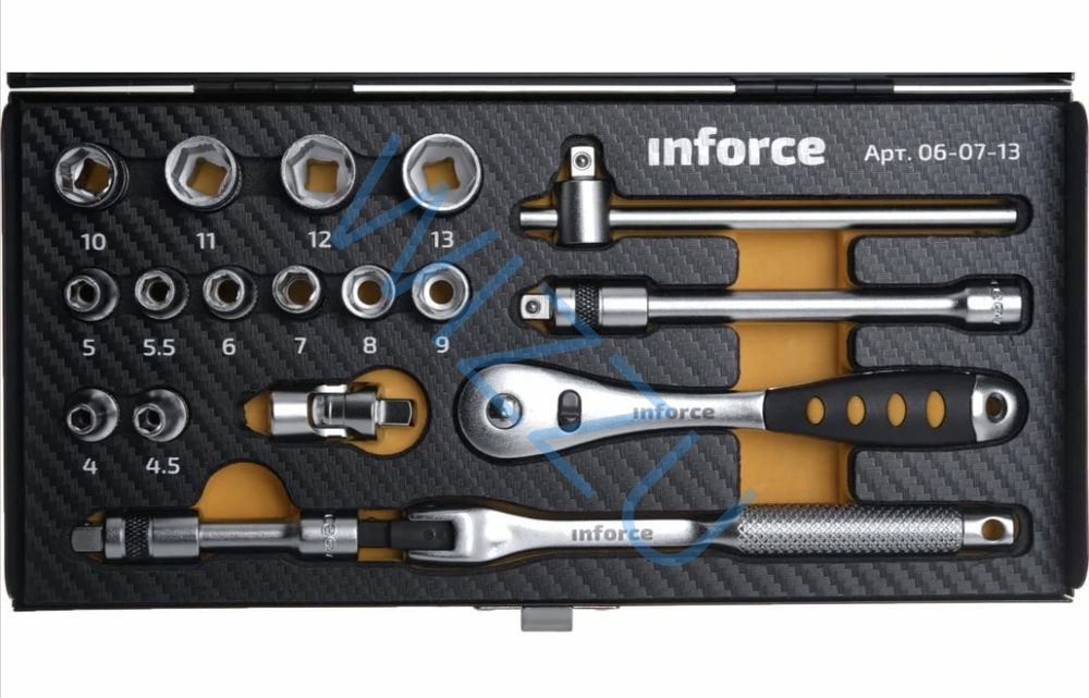 Inforce Набор инструментов 18 предметов 1/4 06-07-13