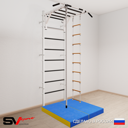 Шведская стенка Sv Sport 5344 (Турник рукоход/Канат/Лестница/Мат 1м)