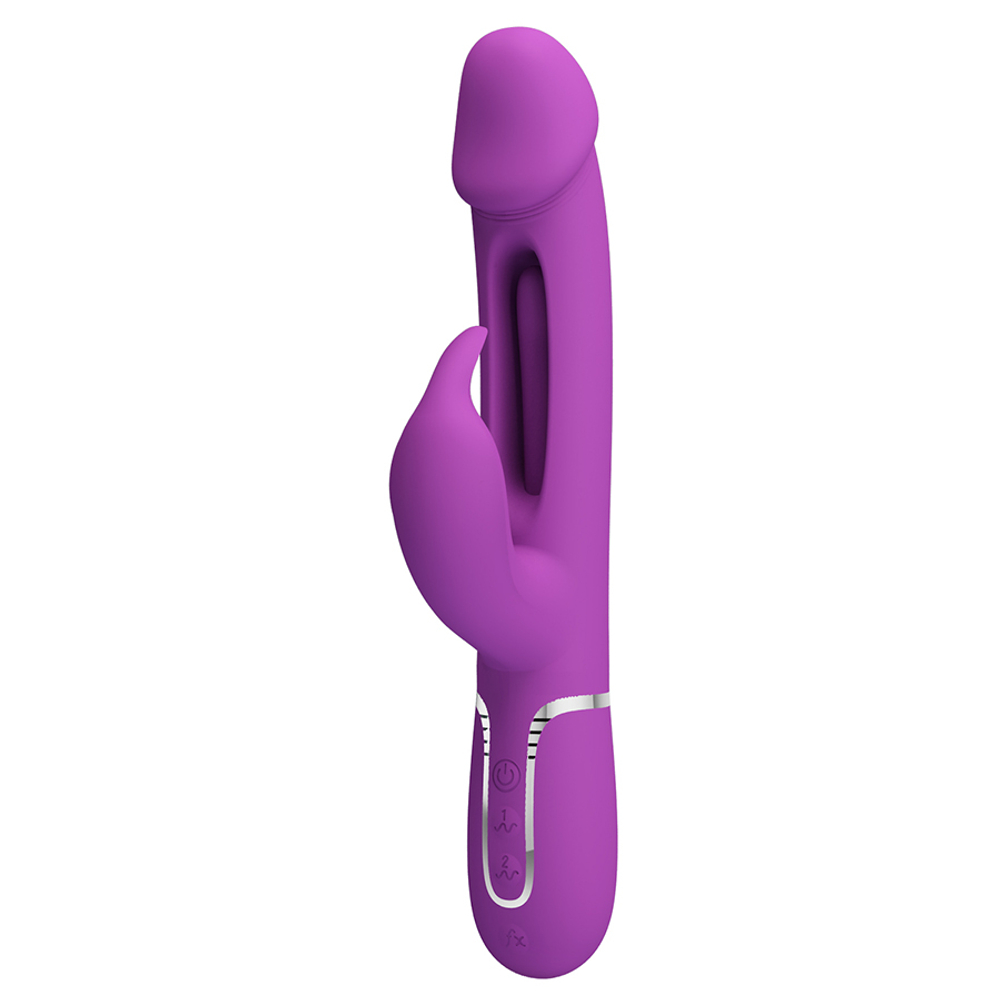 Фиолетовый вибратор-кролик 23,2см с фингерингом Pretty Love Twinkled Tenderness Kampas Flicking Vibrator Rabbit BW-500025-3