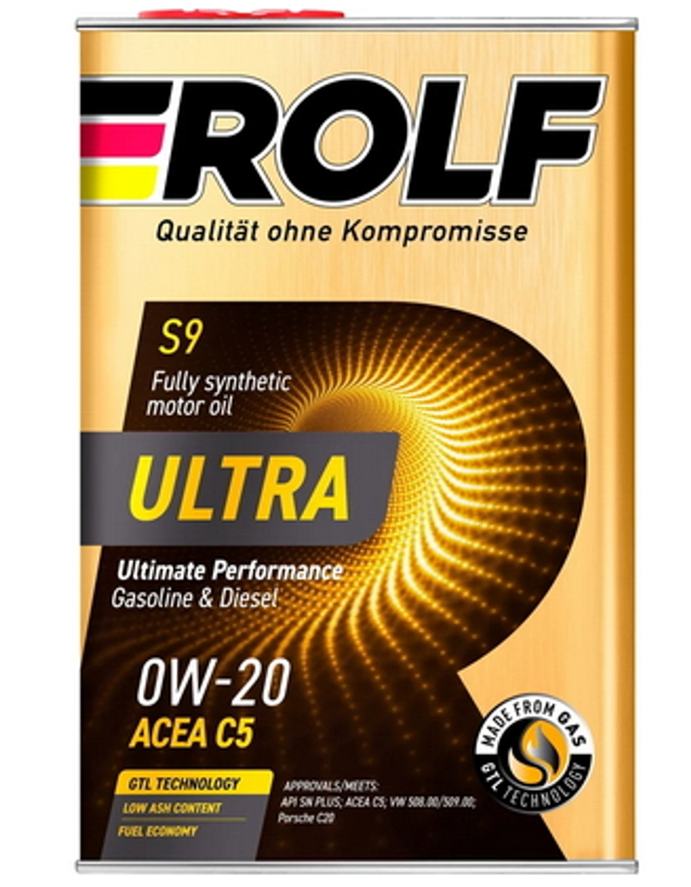 Масло моторное синтетическое Rolf Ultra 0W-20 4л (металл) 322940