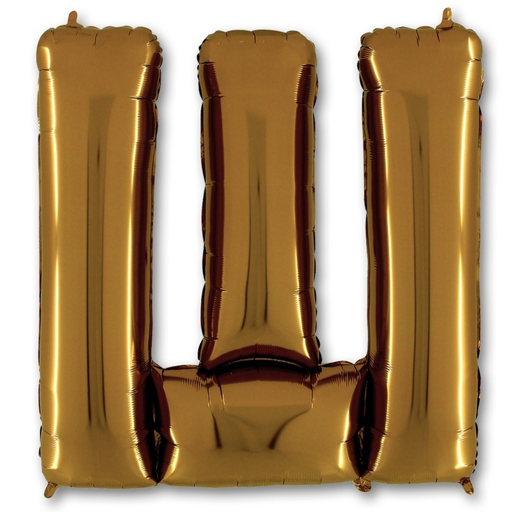 Фольгированная фигура, Буква Ш 100 см Gold