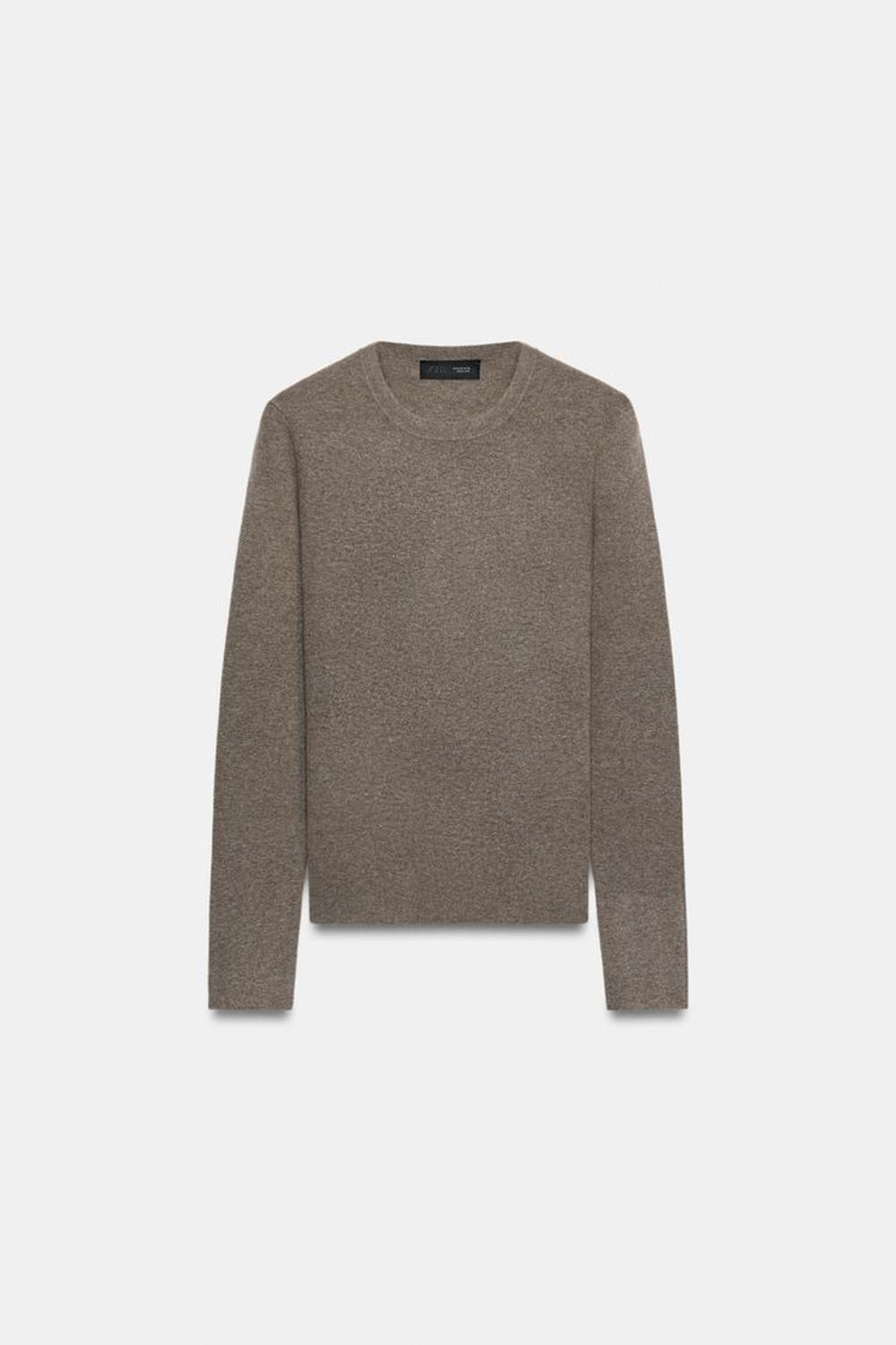 ZARA МЯГКИЙ ТРИКОТАЖНЫЙ СВИТЕР, СЕРО-КОРИЧНЕВЫЙ