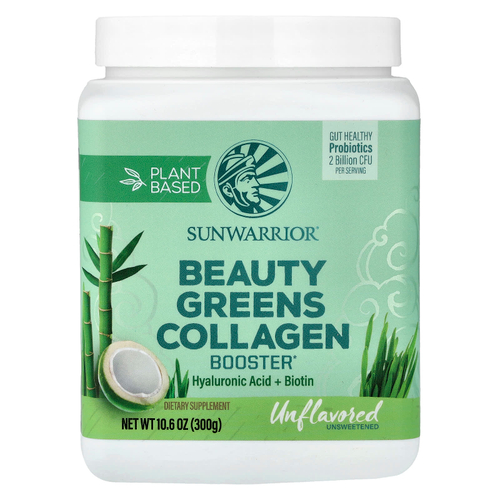 Sunwarrior, Beauty Greens Collagen Booster, без добавок, 300 г (10,6 унции)