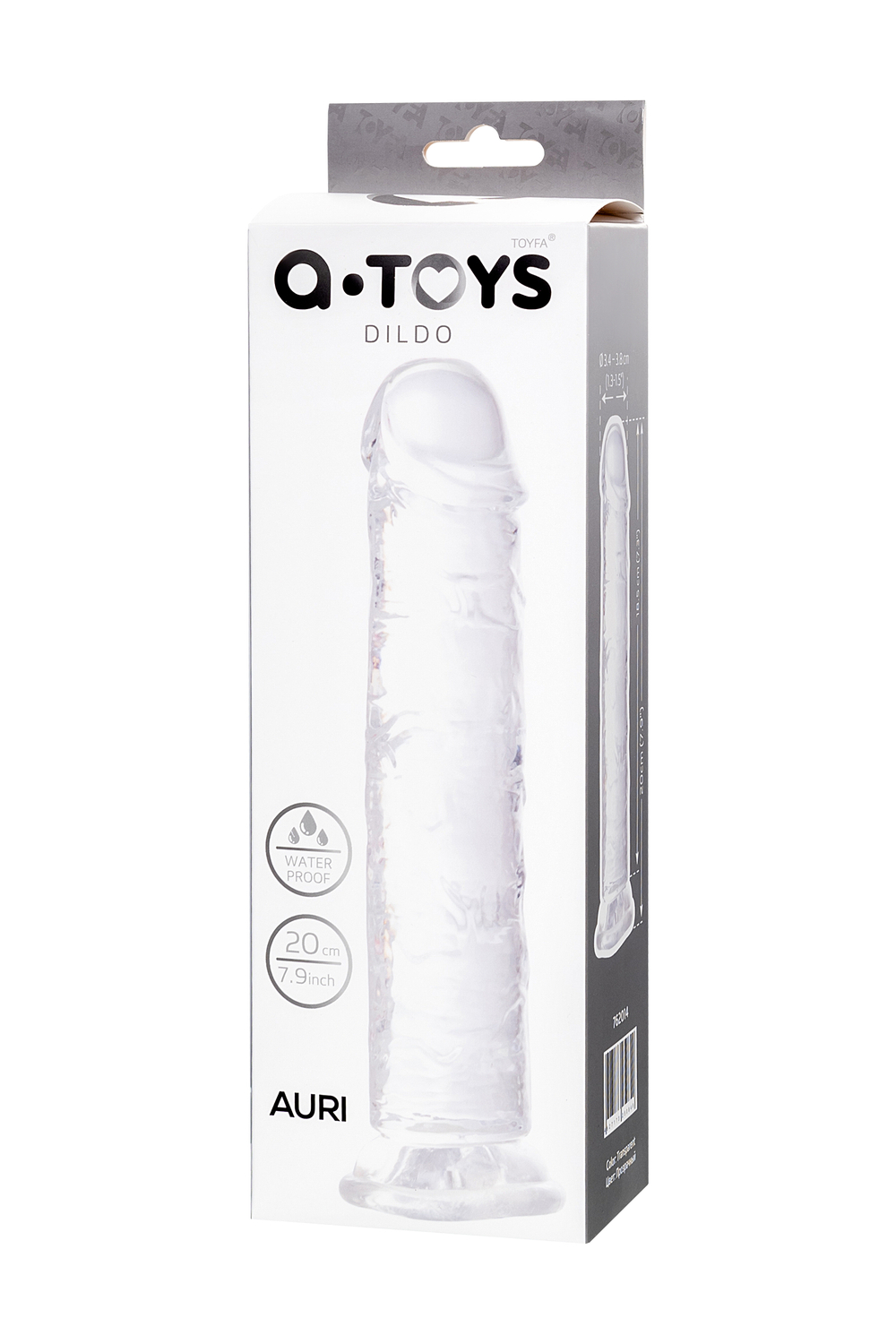 Фаллоимитатор A-Toys прозрачный 20 см
