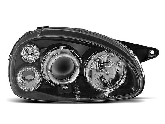 Передние фары Opel Corsa B angel eyes black