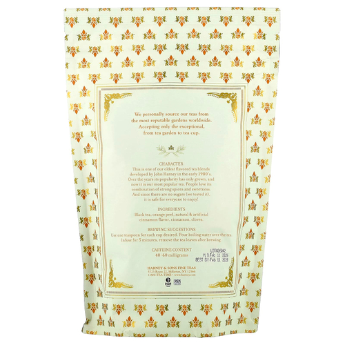 Harney & Sons, черный чай, Hot Cinnamon Spice™, рассыпные листья, 454 г (1 фунт)