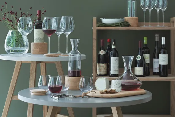 Набор из декантера 1,4 л и сырной доски wine