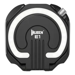 Фонарь для смартфона Wuben E1, чёрный - вид спереди с кольцевым светодиодом