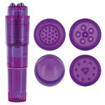 Фиолетовая виброракета с 4 насадками MULTI STIMULATOR CANDY PIE PURPLE PULSY (Цвет: фиолетовый)