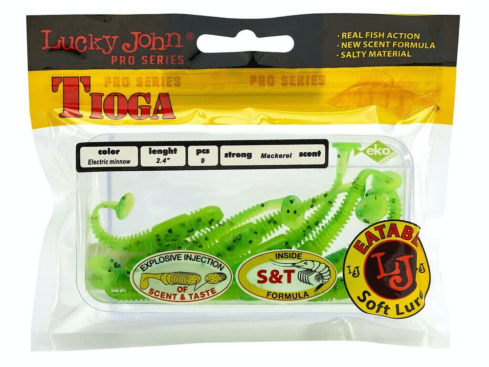 Мягкая съедобная приманка LJ Pro Series Tioga 2.4 in (61 мм), цвет T18, 9 шт