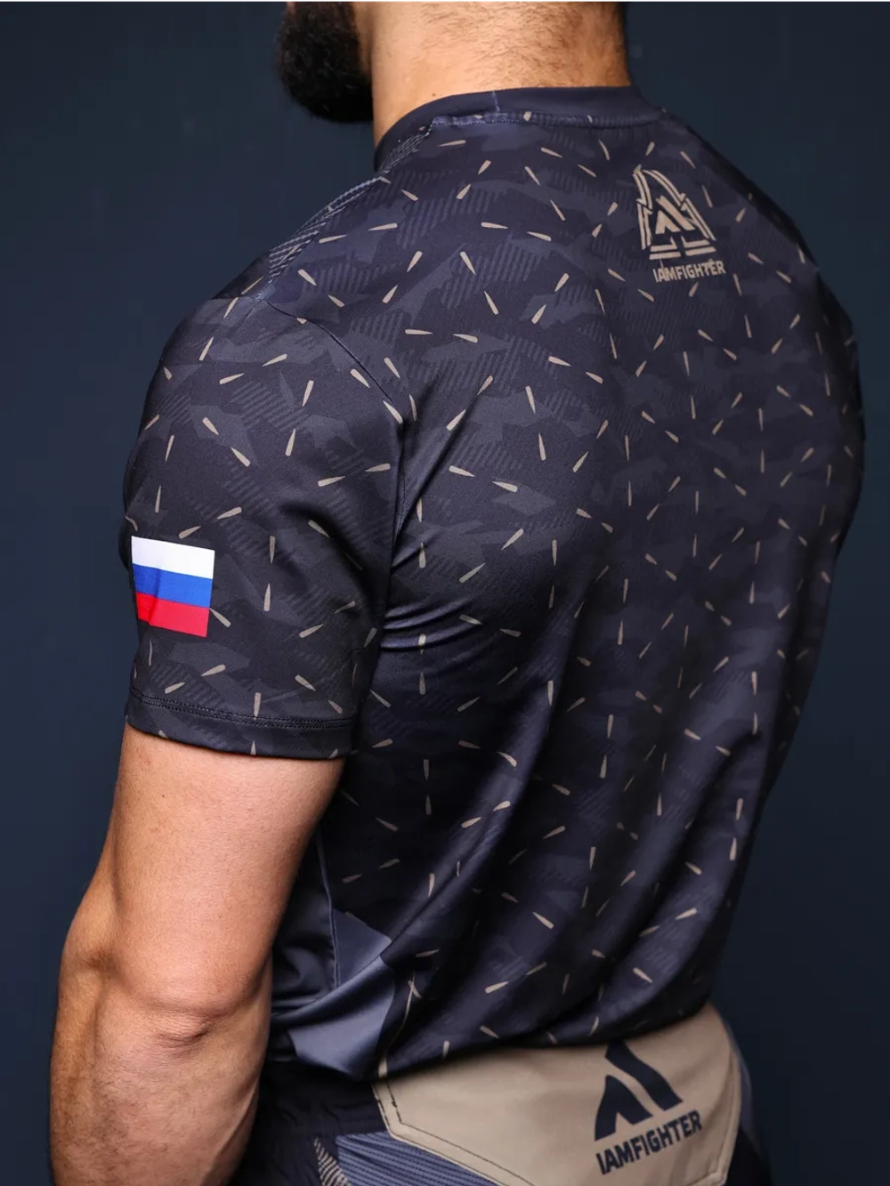 Футболка спортивная Россия с гербом флагом мма