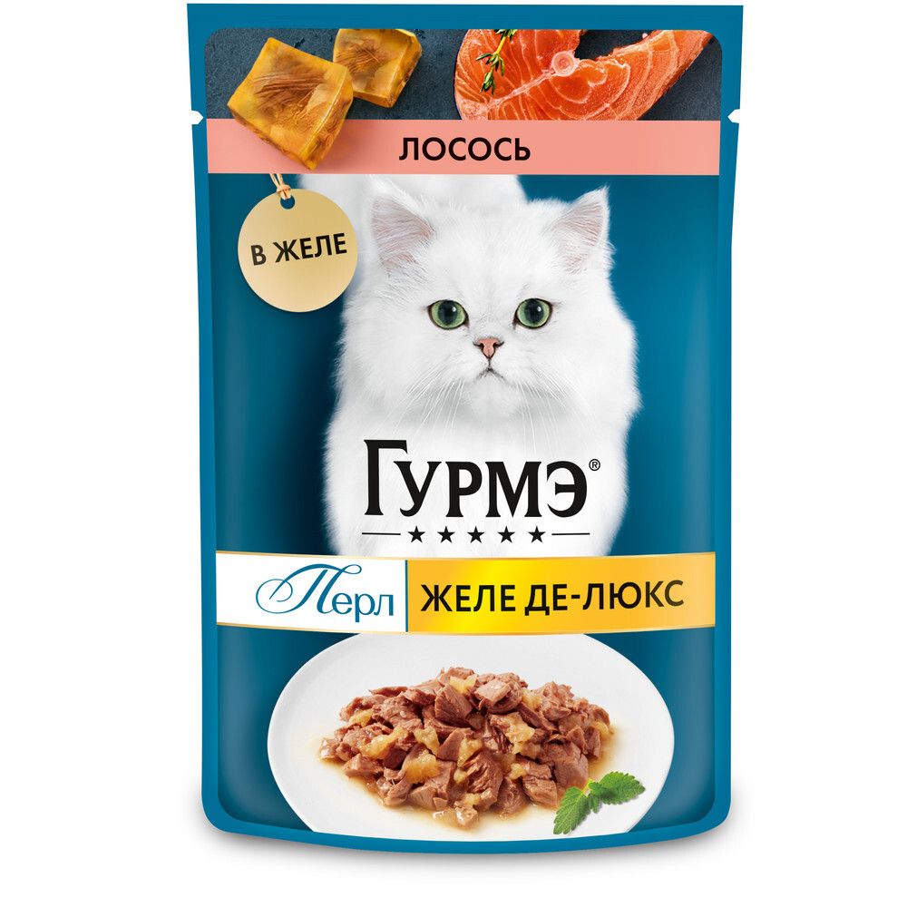Влажный корм Гурмэ Желе Де-Люкс для кошек с лососем в роскошном желе 75 г Влажный корм Гурмэ Желе Де-Люкс для кошек с лососем в роскошном желе 75 г