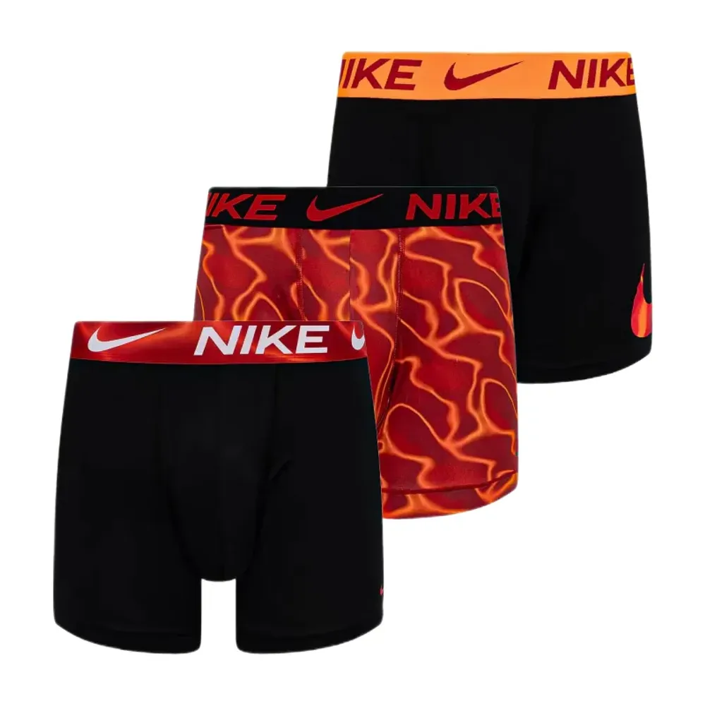 Мужские спортивные боксеры Nike Dri-Fit Essential Micro Boxer 3P - black/red/orange