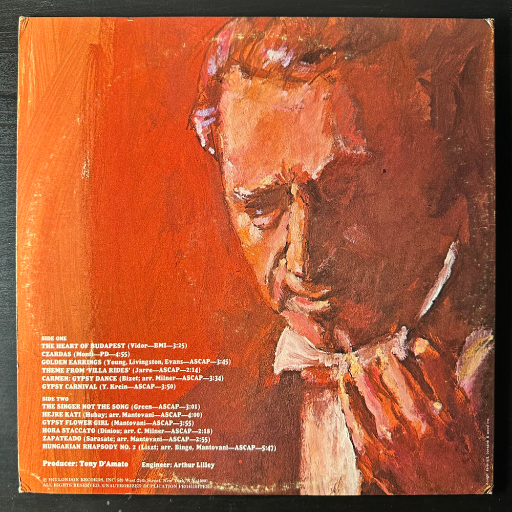 Mantovani And His Orchestra ‎– Gypsy Soul (США 1973г.)