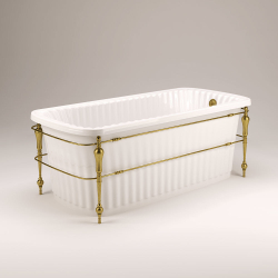 Ванна Migliore Olivia console 24377 174x80 см. золото/белая акриловая отдельно стоящая