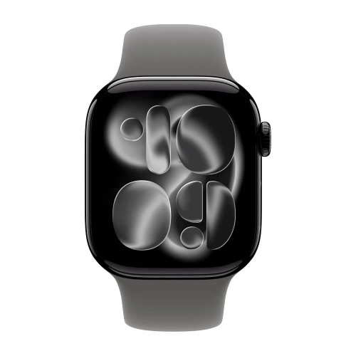 Умные часы Apple Watch Series 11 GPS, 42mm, Jet Black Aluminium Case with Stone Gray Sport Band, M/L