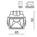 Встраиваемый светильник Technical DL043-01-10W3K-D-SQ-W
