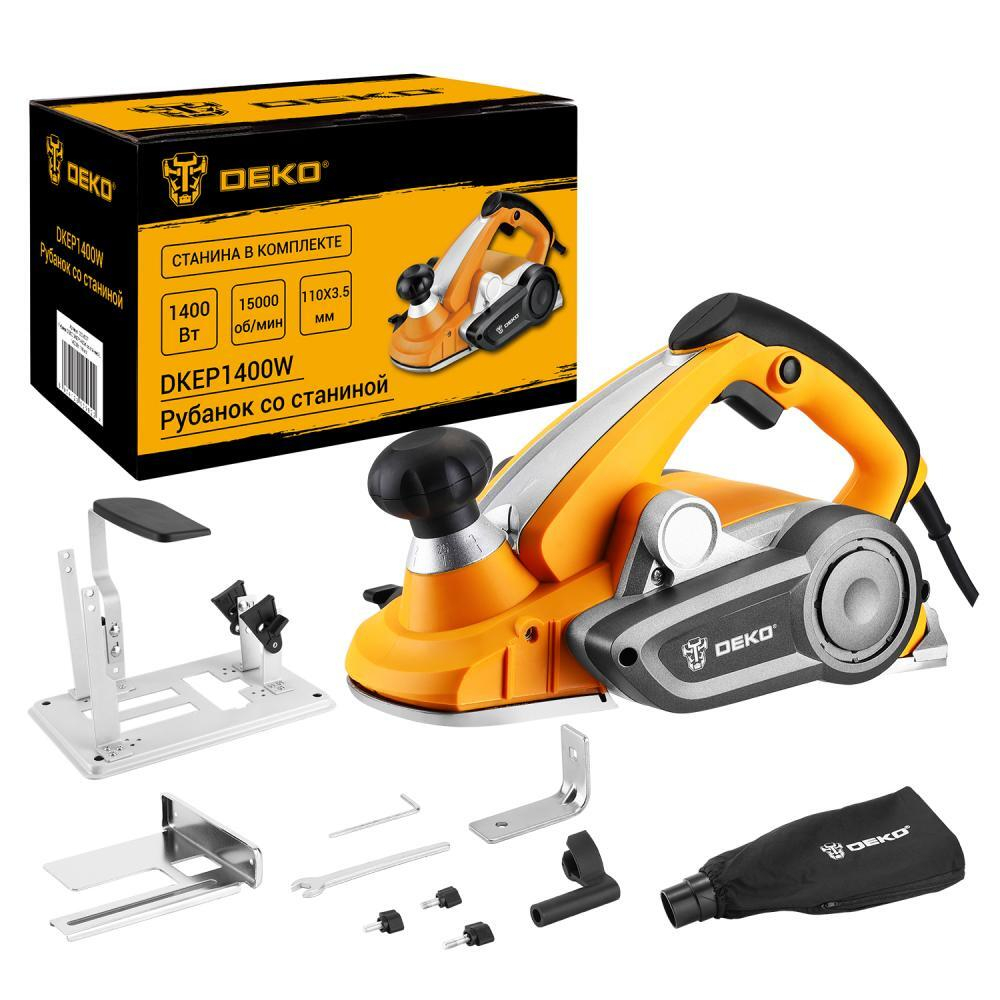 Рубанок Deko DKEP1400W со станиной, 1400 Вт, 110 мм 063-4337