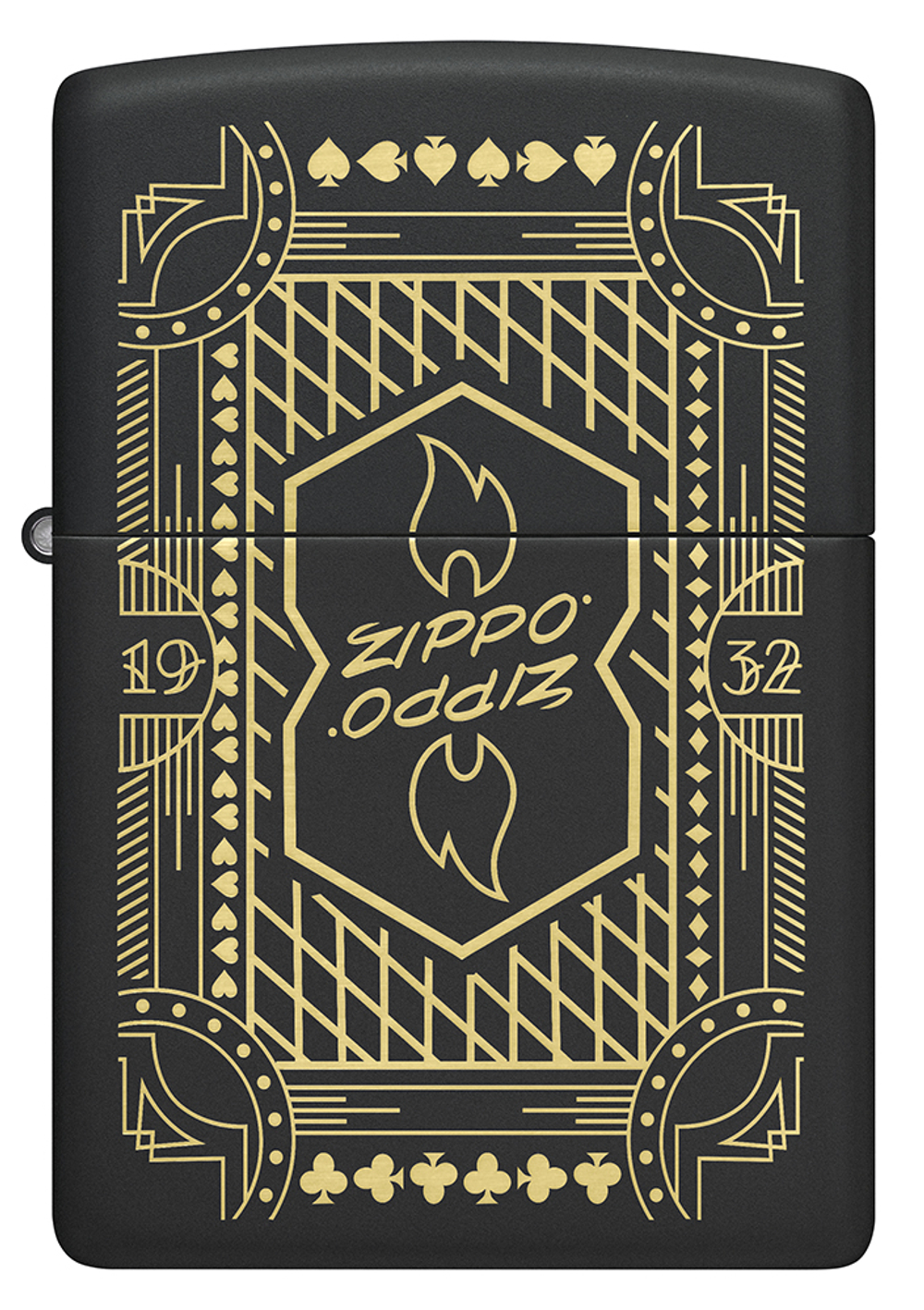 Зажигалка ZIPPO Lines Design с покрытием Black Matte, латунь/сталь, черная, матовая, 38x13x57 мм, шт