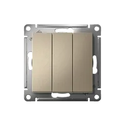 Выключатель трехклавишный Systeme Electric AtlasDesign Шампань ATN000531