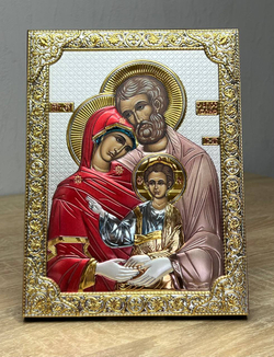Св. Семейство, икона прямоугольная без рамки, красное дерево, эмаль 120х160