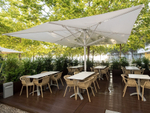 Зонт профессиональный телескопический 6х6 м Scolaro Capri Starwhite, белый, белый