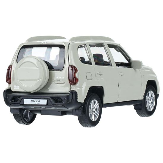 Машина металл LADA NIVA travel 12 см, двери, инерц, бежевый, кор. Технопарк