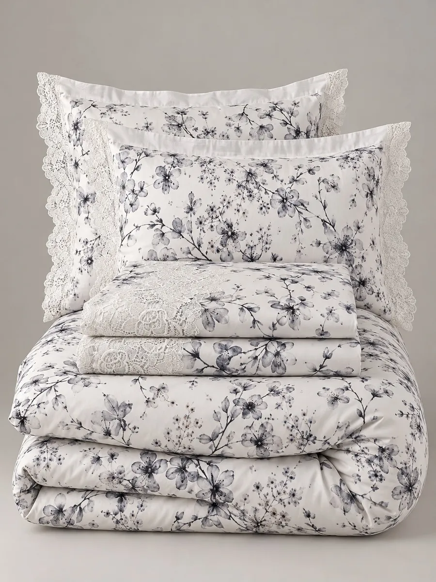 Gelin Home КПБ 6 пр. ZENAN серый цвет пододеяльник 200*220, простынь 240*260, наволочки 50*70 2шт, декоративные наволочки 50*70 2шт GLNN545 — фото 13