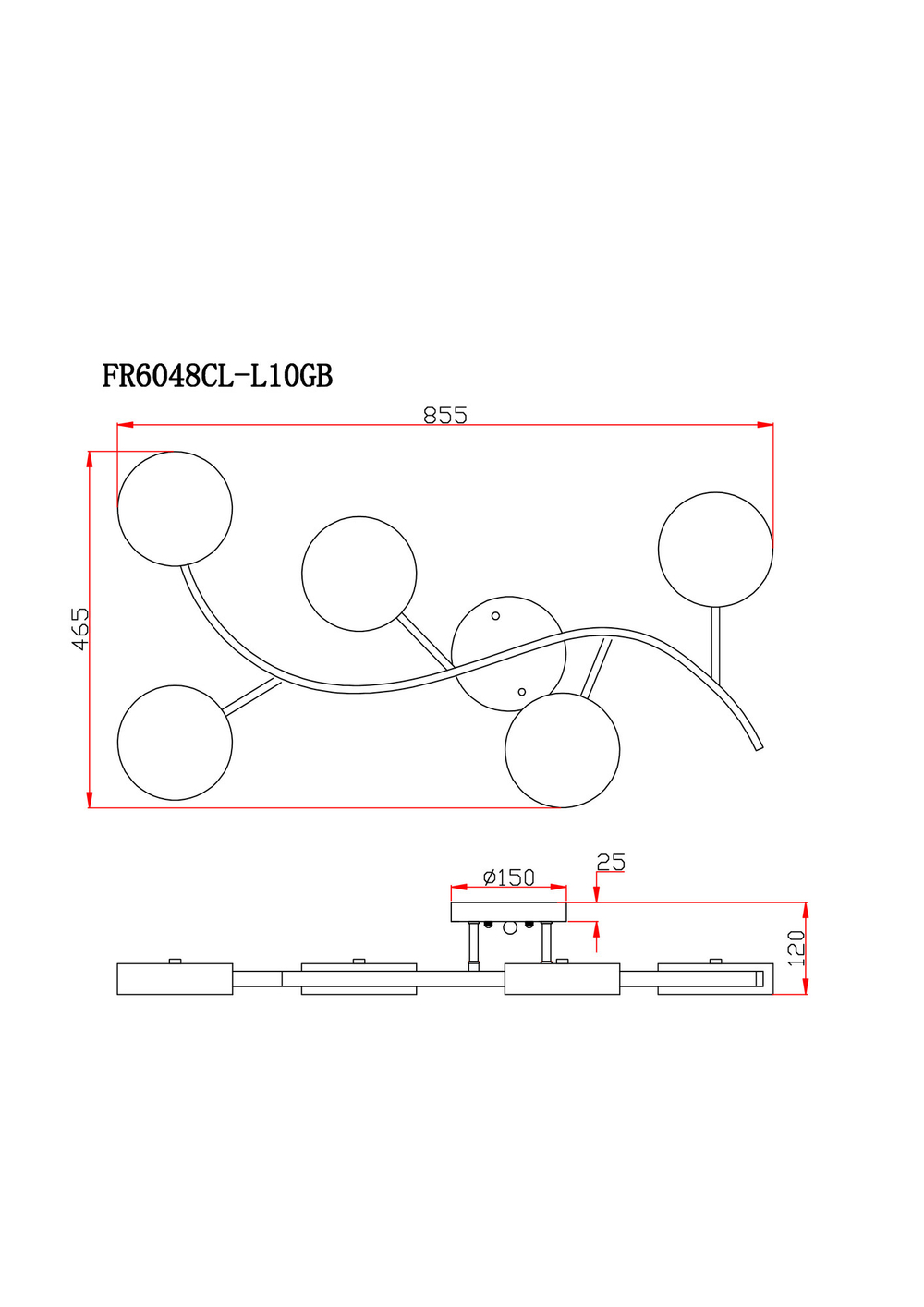 Потолочный светильник Freya FR6048CL-L10GB