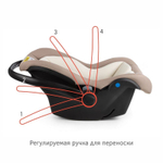 Детское автокресло SIGER «ДАФНИ», мокко, гр. 0+, 0-13 кг, 0-1,5лет
