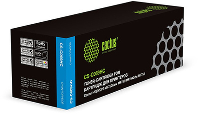 Картридж Cactus CS-C069HC (069H) голубой (5500стр.) для Canon i-Sensys MF752Cdw MF752/MF754Cdw MF754