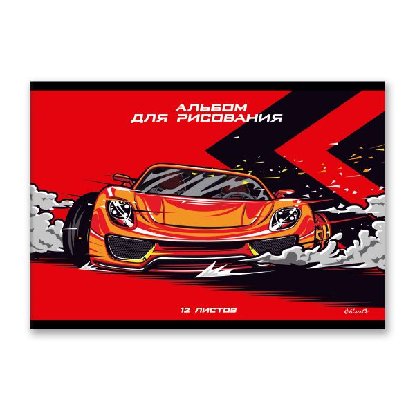 Альбом для рисования 100 г/м², A4 29х20.5 см, 12 л. на скобе, 10 шт, 000688 Гонки, Светоч 12АЛСК4_1_3_9