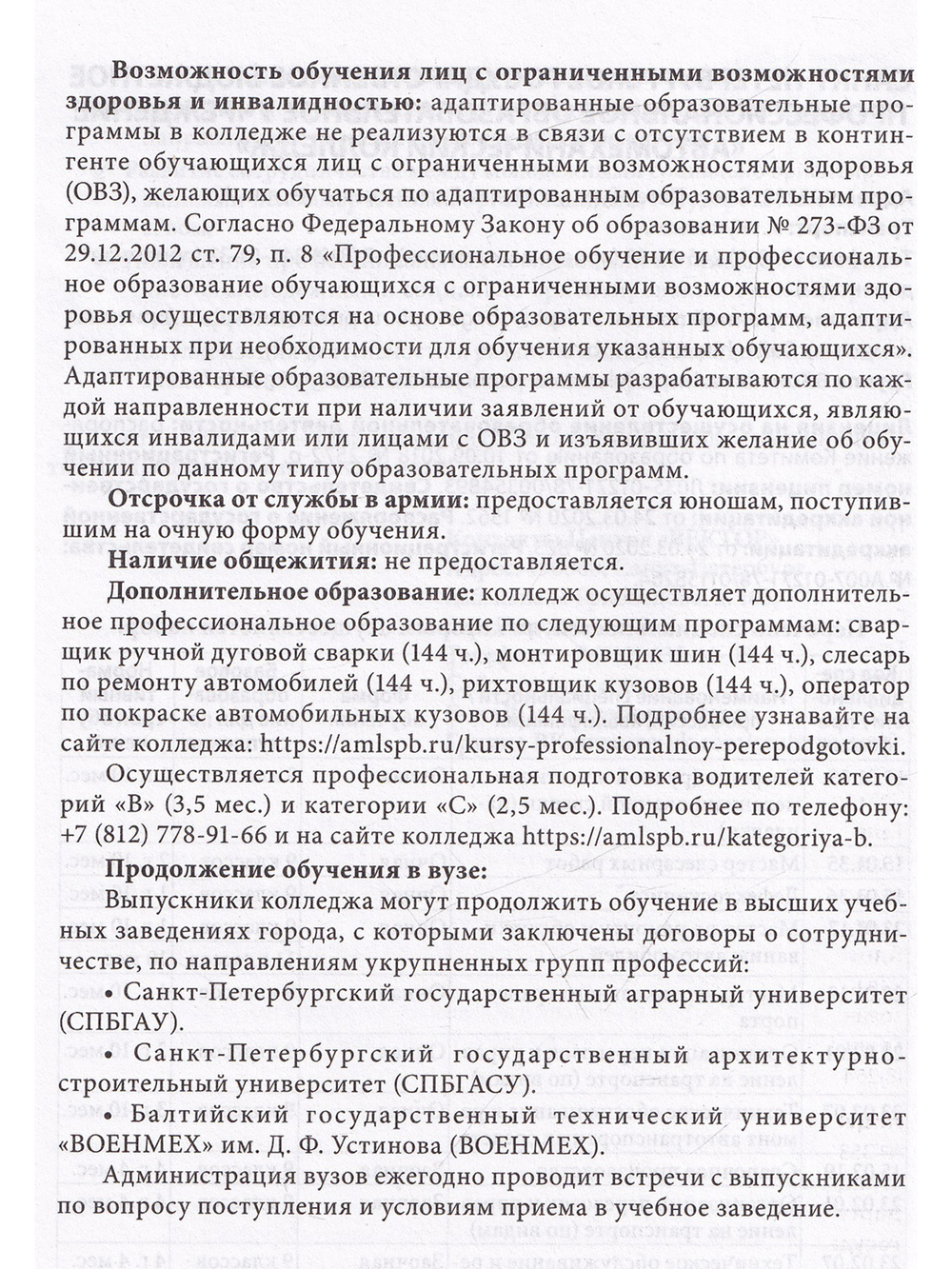Справочник для пост. в колледжи, техникумы, лицеи, училища Санкт-Петербурга 2026/2027 г.