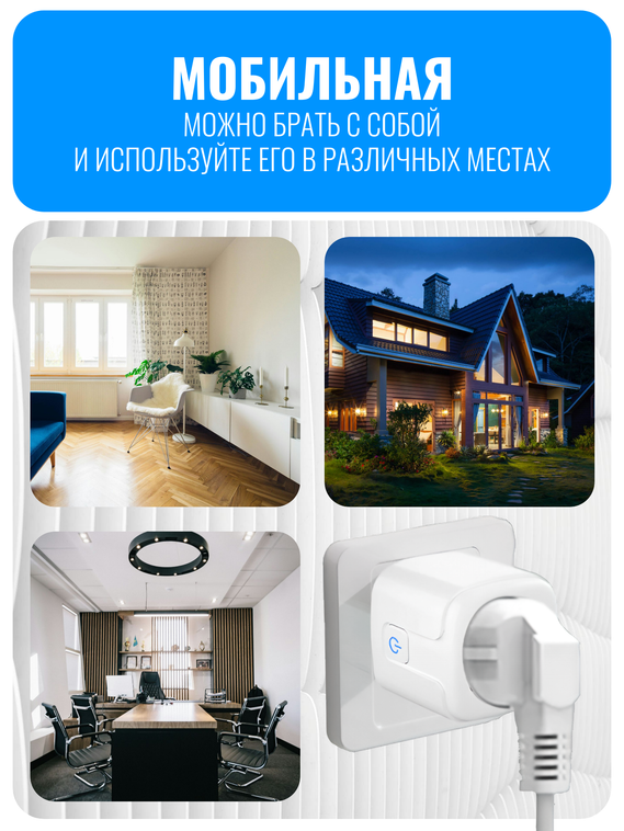 Умная Wi-Fi розетка Smart Aura 20А