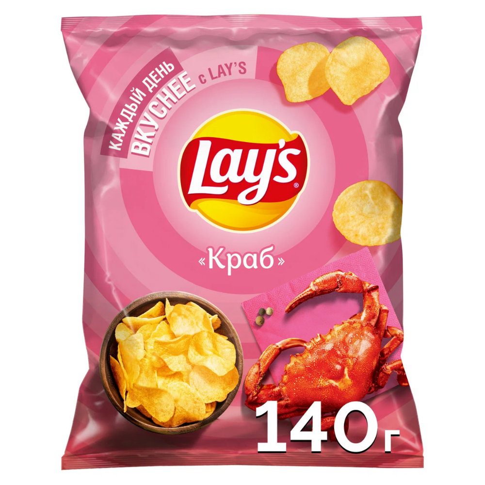 Чипсы картофельные LAY'S Краб 140 гр