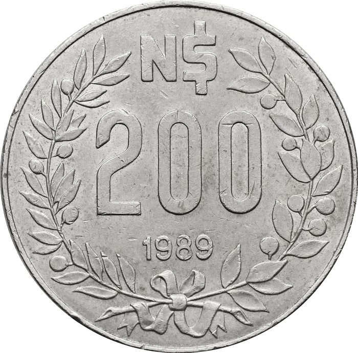200 новых песо 1989 Уругвай