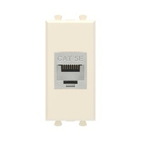 Компьютерная розетка RJ-45 без шторки модульная, кат.5е экранированная, "Avanti", "Ванильная дымка", 1 модуль