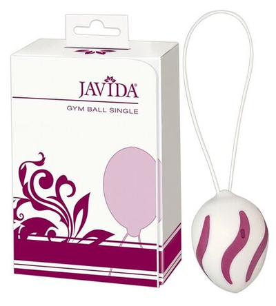 Бело-сиреневый вагинальный шарик Javida Gym Ball Single (Цвет: белый)