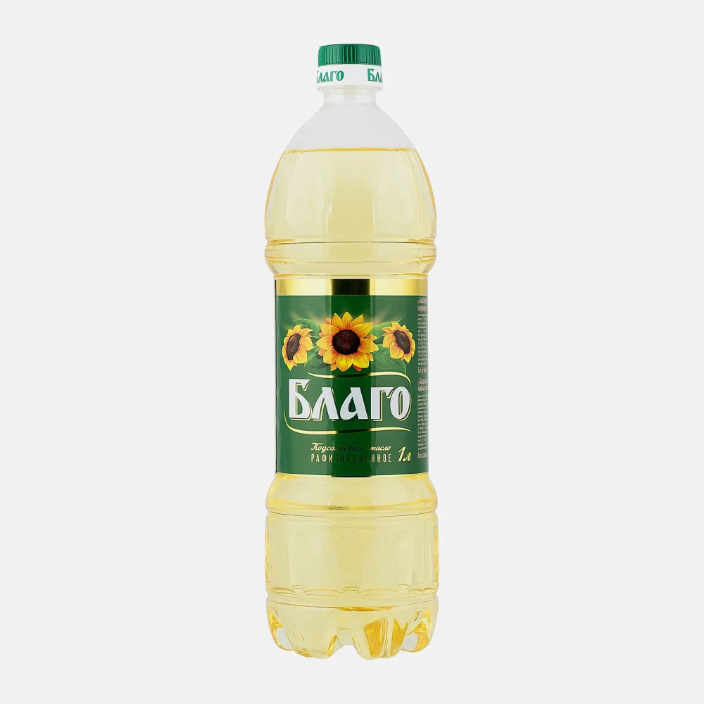 Масло подсолнечное Благо рафинированное дезодорированное 1л