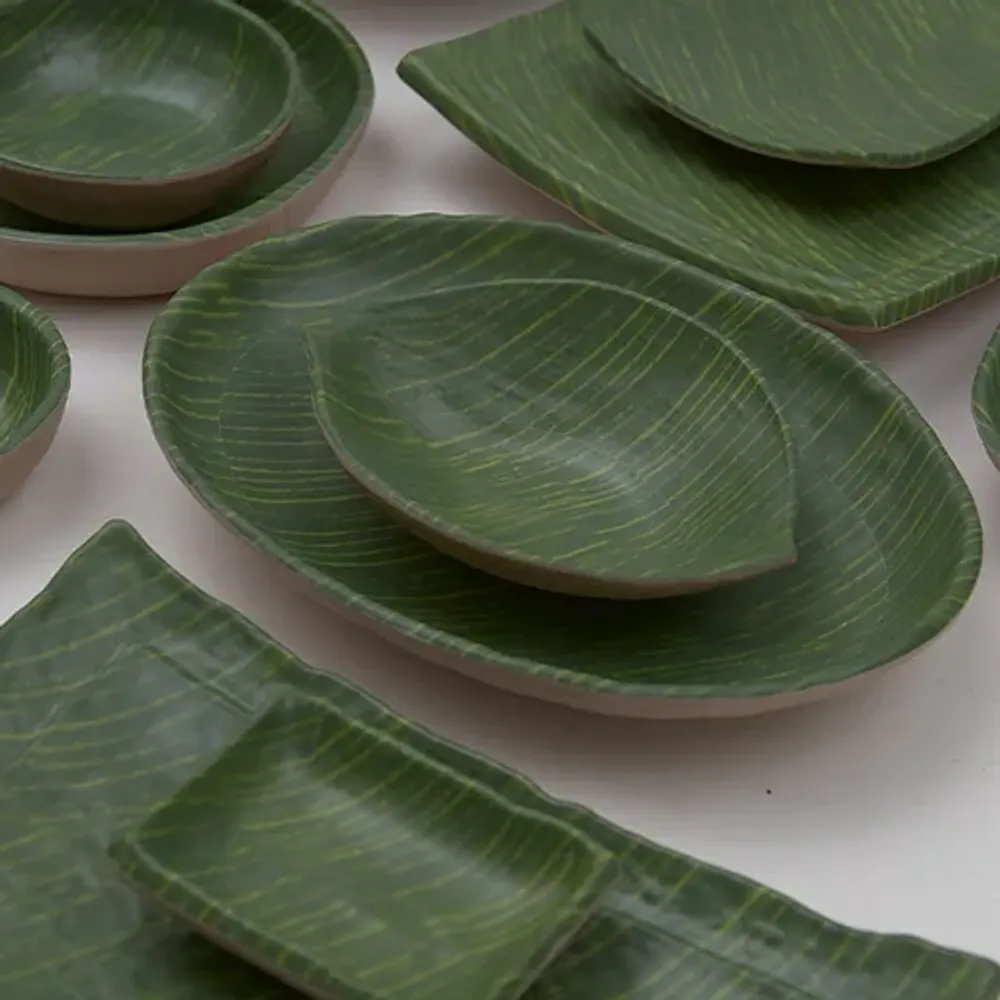 Блюдо 26*3,5 см круглое Green Banana Leaf пластик меламин P.L. Proff Cuisine