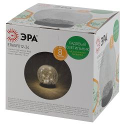 Светильник уличный ЭРА ERASF012-24 Шар на солнечной батарее 15 LED 15 cм | Садовые декоративные светильники