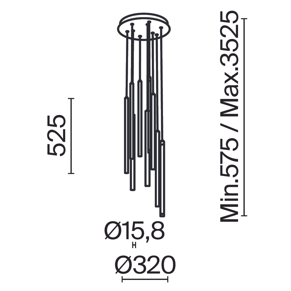 Подвесной светодиодный светильник Maytoni Light stick MOD236PL-L54B3K