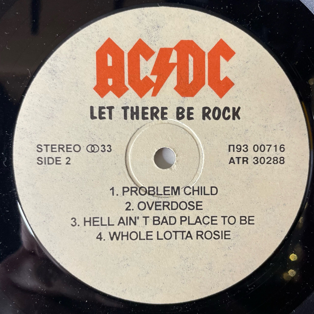 Винтажная виниловая пластинка LP AC DC Let There Be Rock (Россия 1994)
