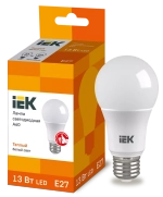 Лампа светодиодная ECO A60 шар 13Вт 230В 3000К Е27 IEK LLE-A60-13-230-30-E27